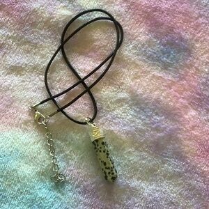 Black and Cream Necklace with Cylindrical Pendants